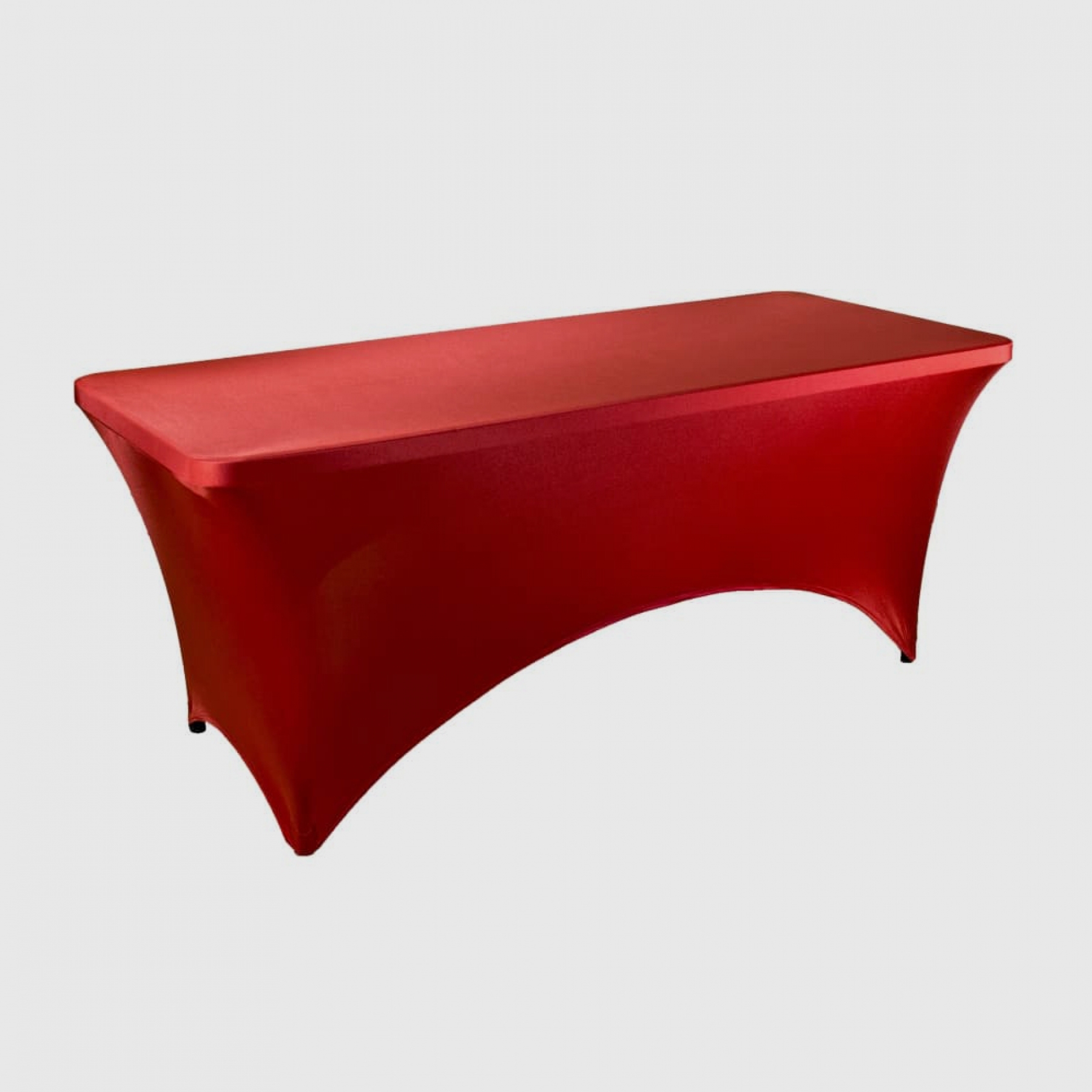 Чехол стрейч для прямоугольного стола красный обтягивающий