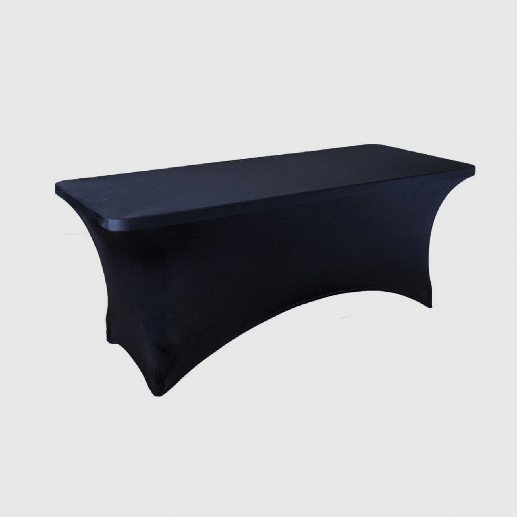 Чехол стрейч для прямоугольного стола чёрный обтягивающий