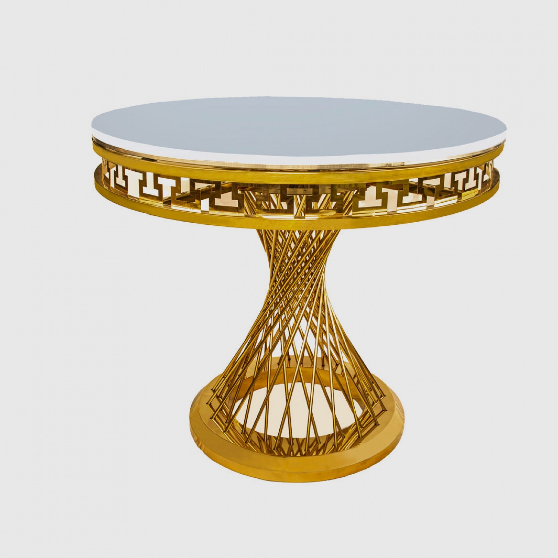 Столик Император золотой с белой поверхностью