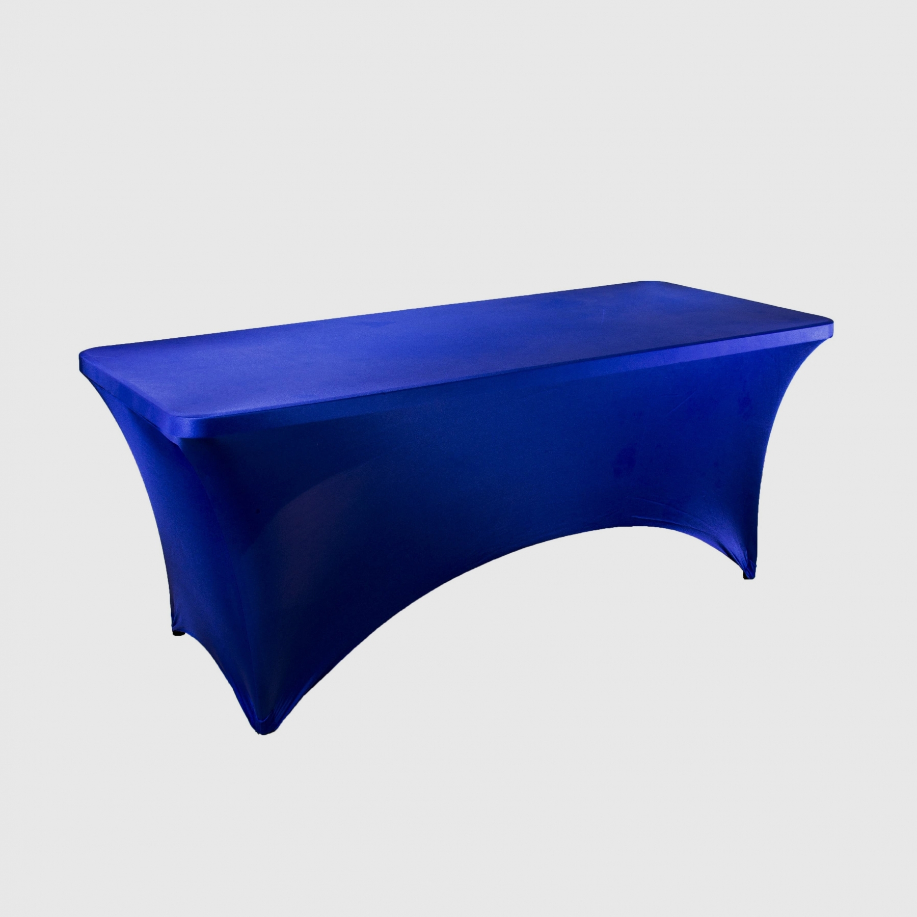 Чехол стрейч для прямоугольного стола синий обтягивающий