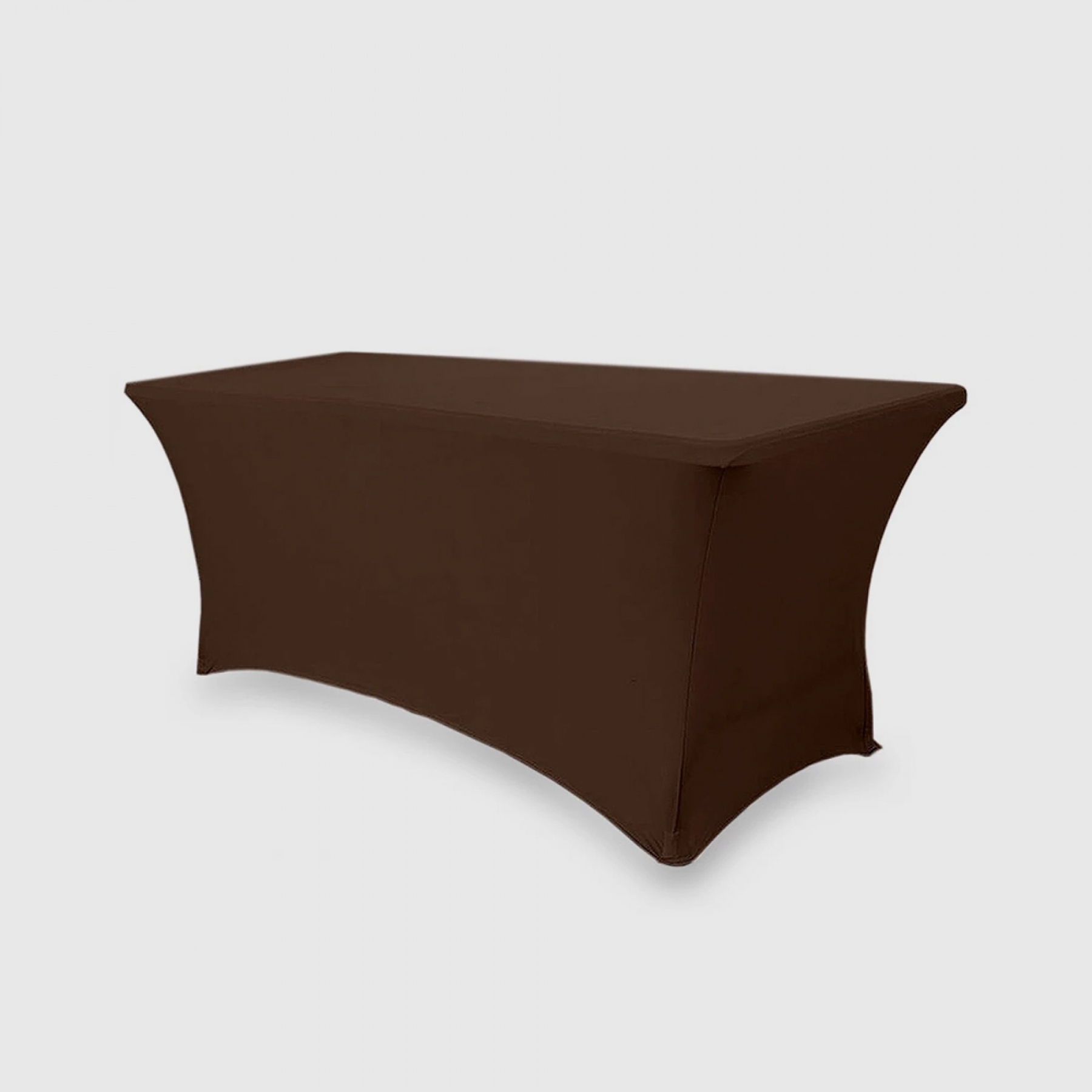 Чехол стрейч для прямоугольного стола коричневый обтягивающий