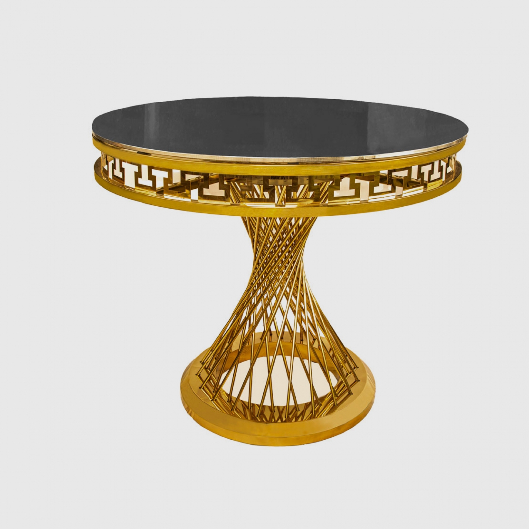 Столик Император золотой с зеркальной поверхностью